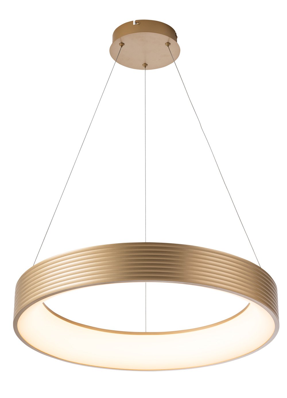 Pendente 1 Anel Dourado 60cm Led 32W 3000K Bivolt PARIS LUZ