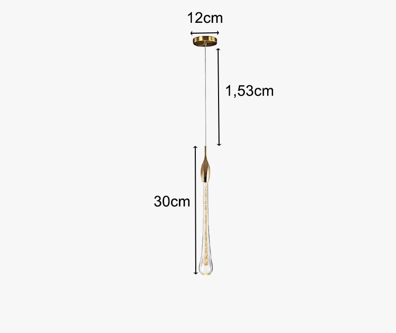 Lumin Ria Pendente Cometa Cristal Bolhas Gota Led Integrado