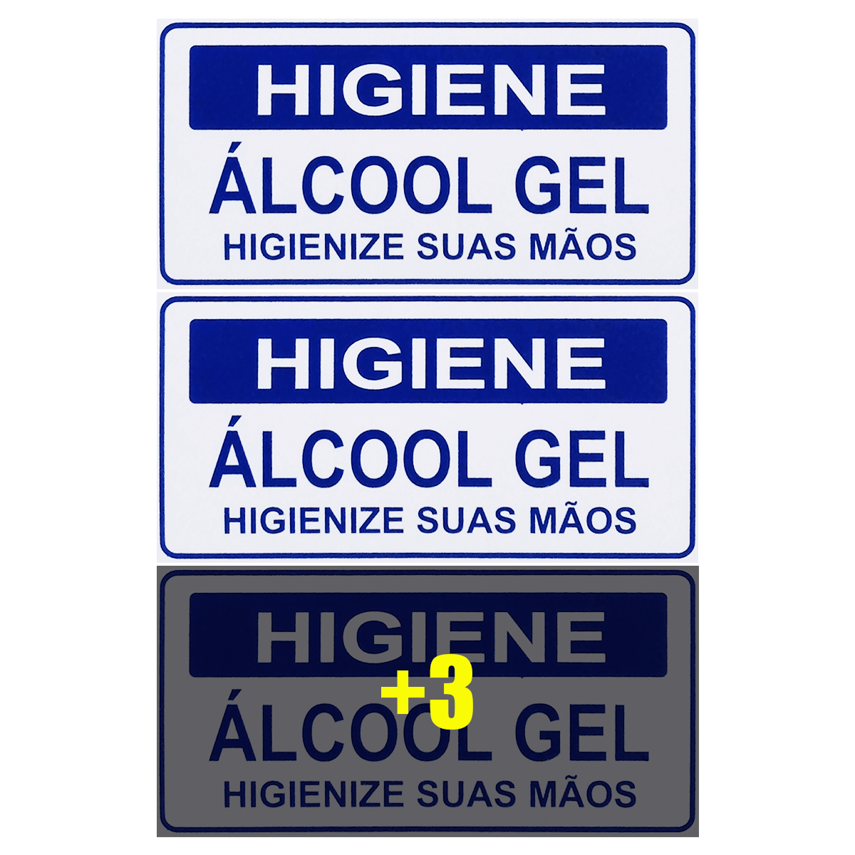 Combo 6 Placas De Sinalização Higiene Álcool Gel Higienize Suas Mãos