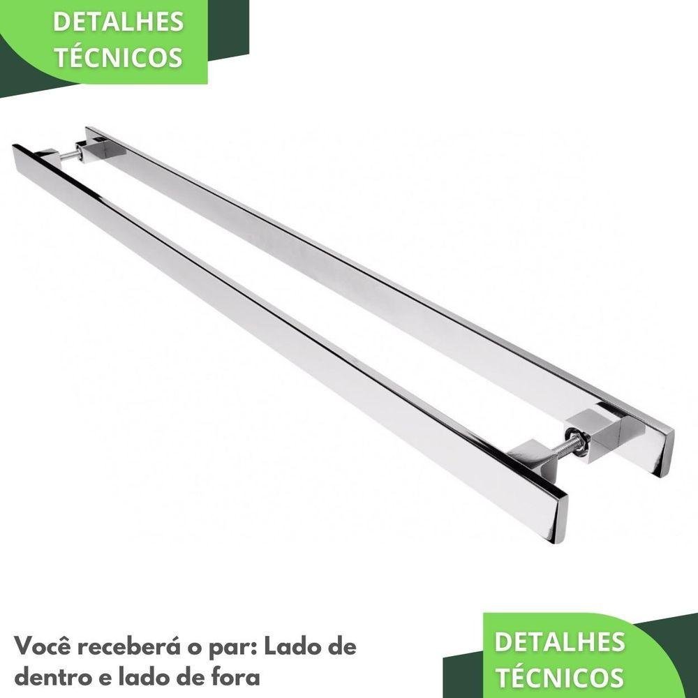 Puxador Inox Para Porta Pivotante Madeira Vidro Metro Madeiramadeira