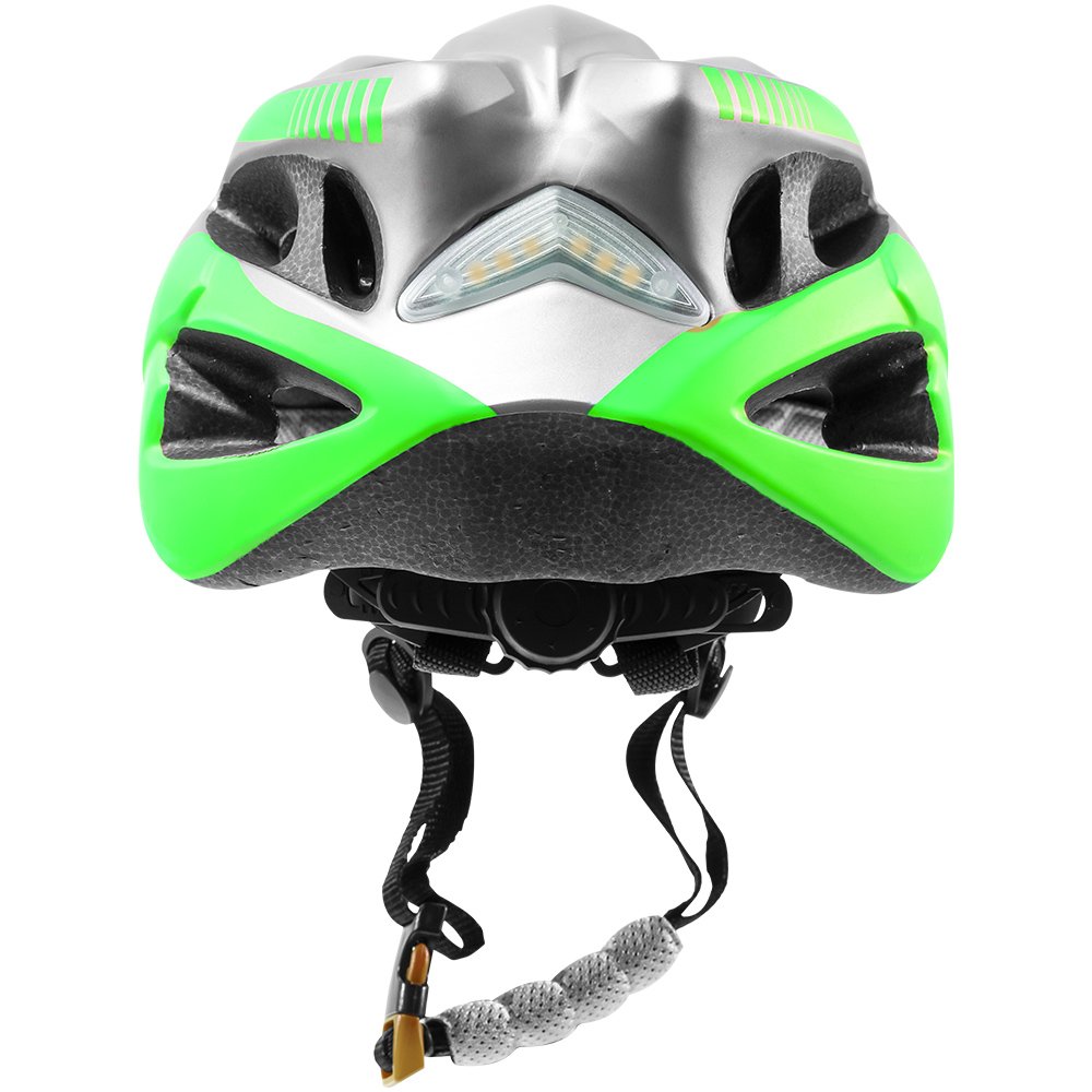 Capacete Ciclismo GTA NX Inmold Led M Cinza E Verde