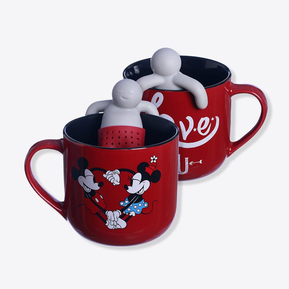 Caneca Infusor Mickey E Minnie Disney MadeiraMadeira