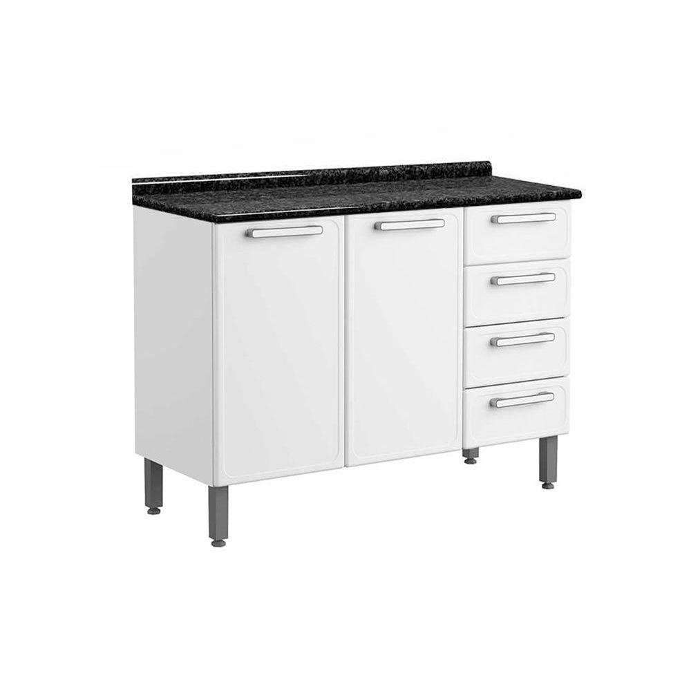 Gabinete de Cozinha Modulado Balcão Gourmet 2 Portas e 4 Gavetas c