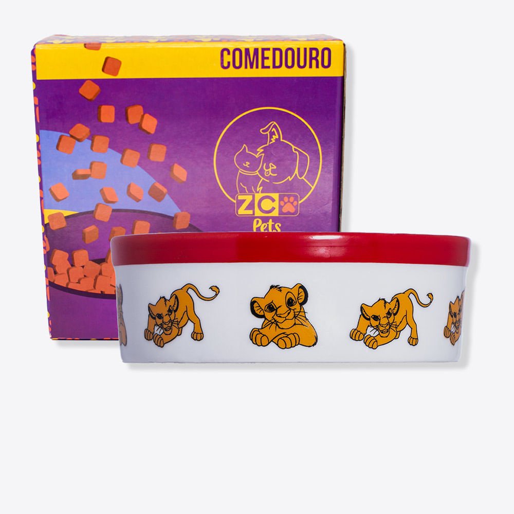 Comedouro ZC Pets Tamanho G Simba Disney MadeiraMadeira