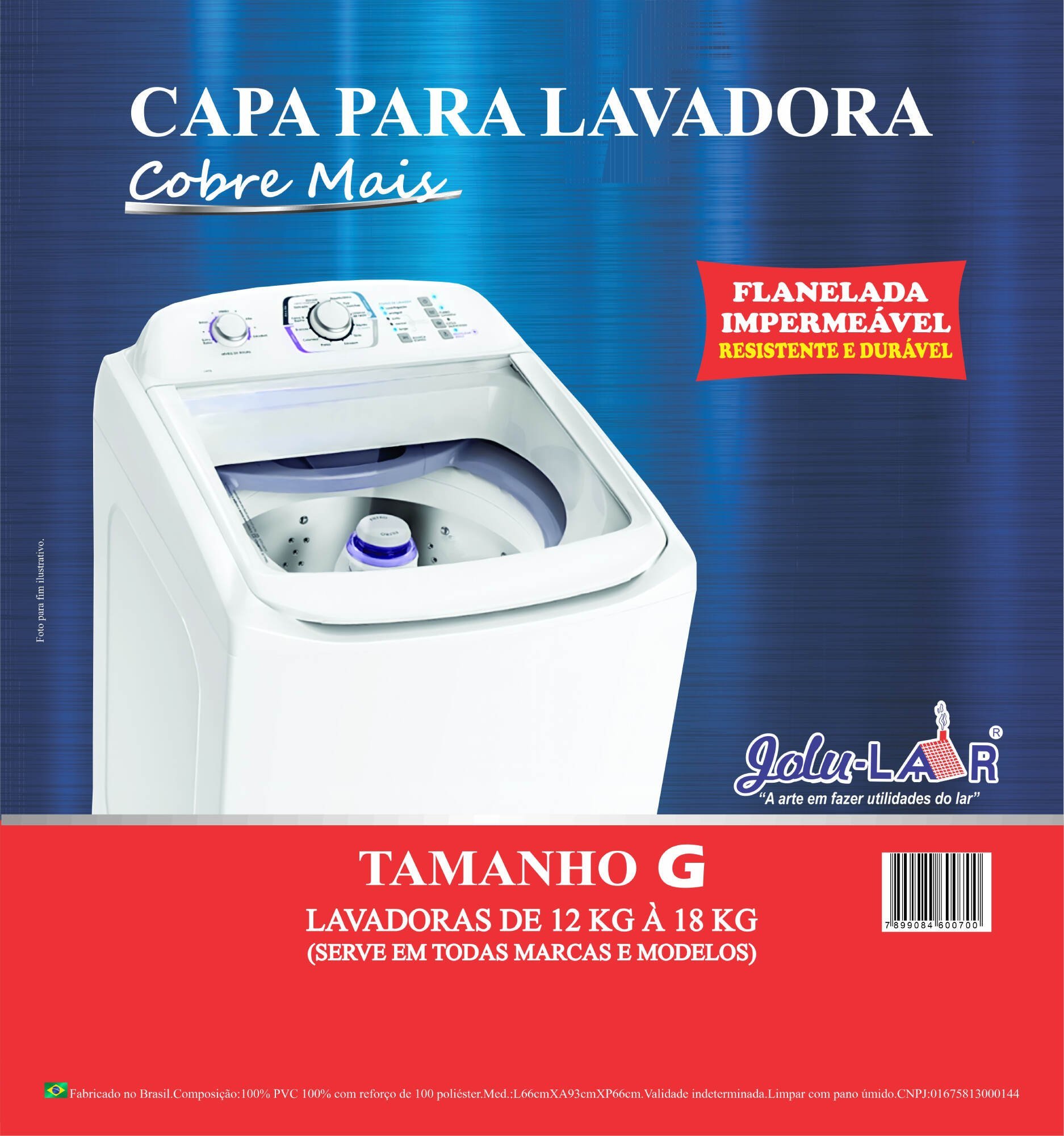 Capa Para Maquina De Lavar Uma Parte Electrolux Brastemp Consul