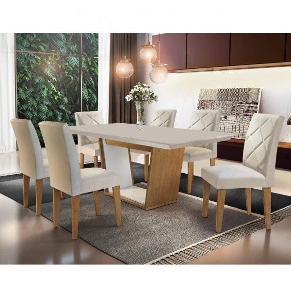 Conjunto Sala De Jantar Mesa Cadeiras Luana Espresso M Veis