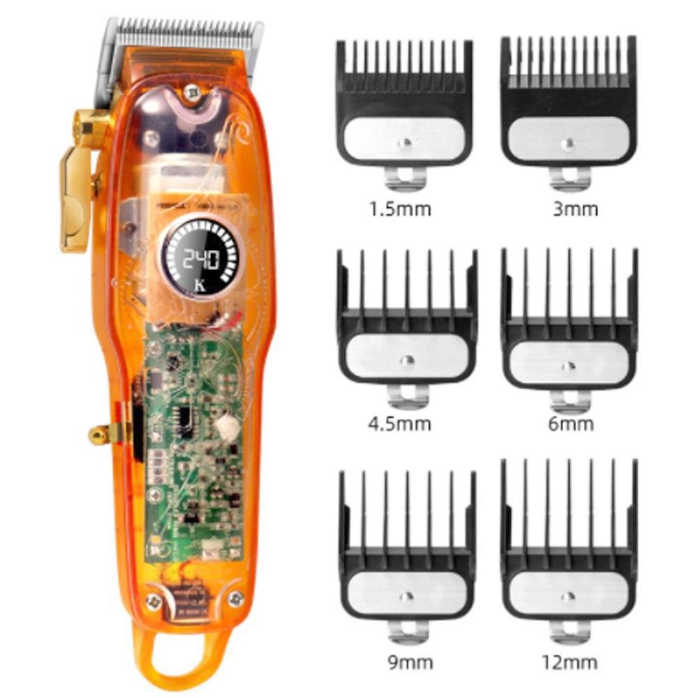 Maquina De Cortar Cabelo Kemei 2709 Pg Transparente Display