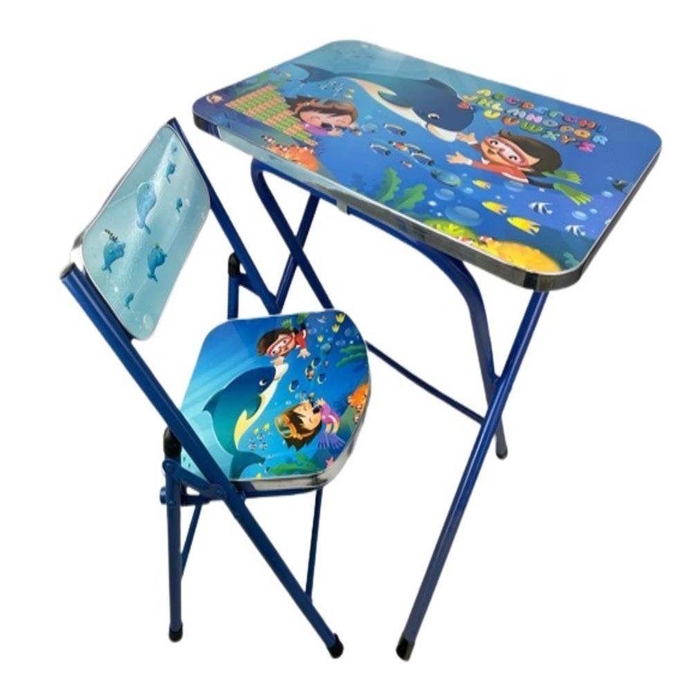 Mesa E Cadeira Infantil Dobravel Mesinha Educativa Kit Crian As A O E