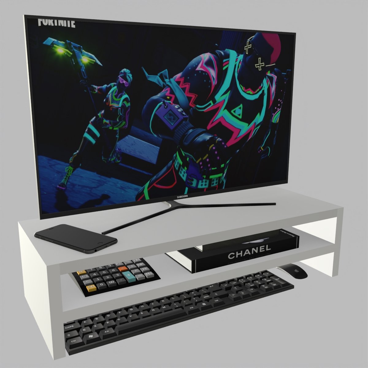 Suporte Para Monitor Mesa Home Office Elevado Setup Gamer MadeiraMadeira