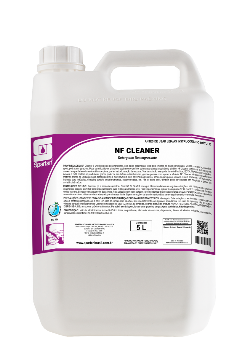 Detergente Desengraxante Neutro Nf Cleaner Litros Spartan