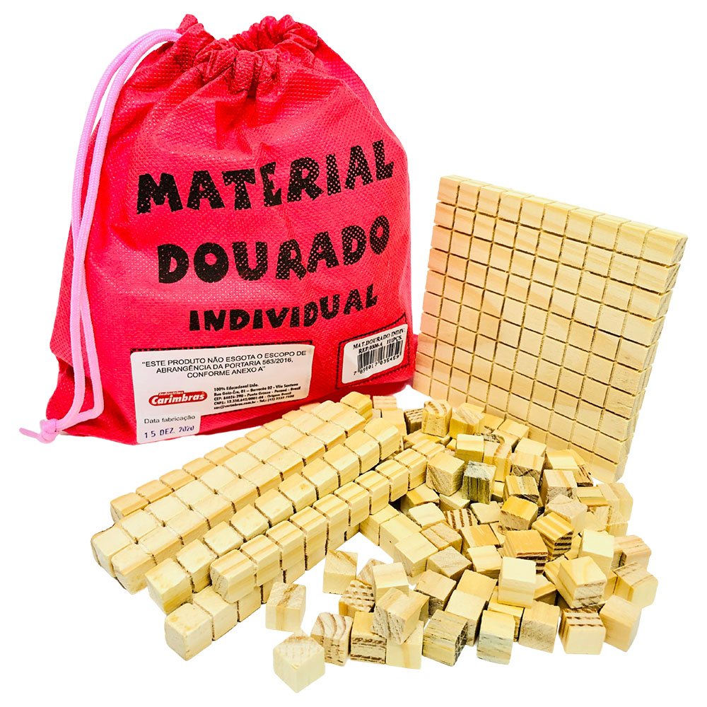 Material Dourado de Madeira Individual Sacola 111 Peças