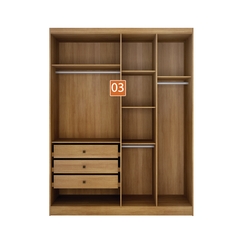 Modulado Closet Completo 9 Portas 6 Gavetas Rizon Cumaru Fendi