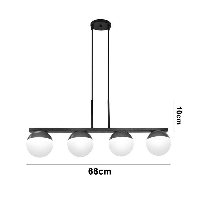 Pendente Jabuti Meia Lua Cobre Globos Branco Fosco para 4 Lâmpadas