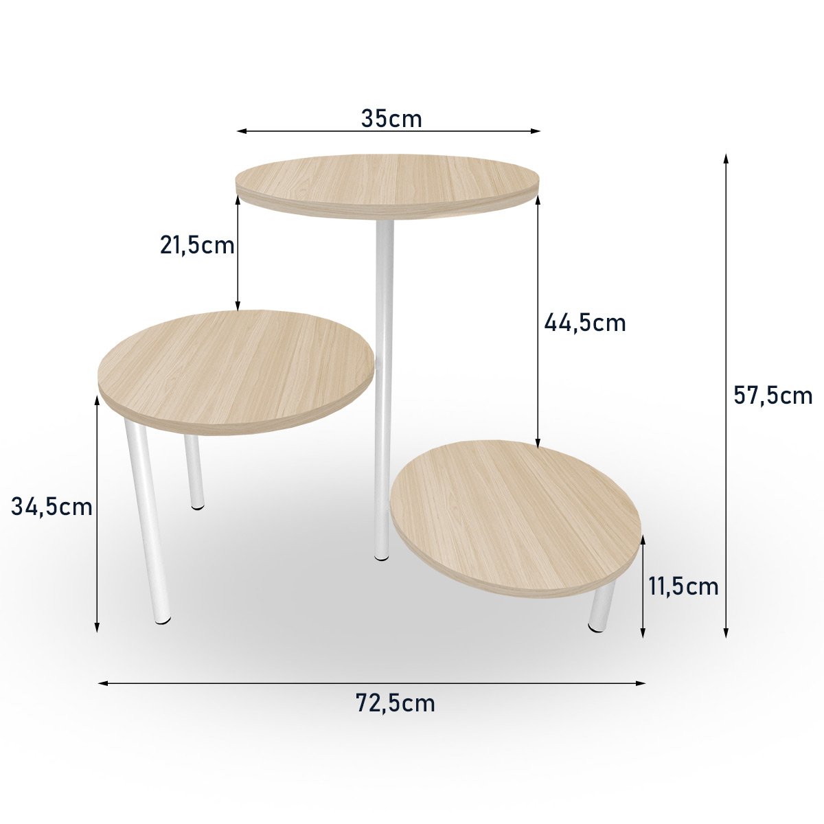 Mesa De Canto Lateral Seattle Redonda Branco E Jade MadeiraMadeira