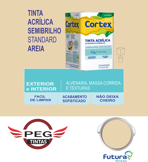 TINTA ACRÍLICA STANDARD FUTURA SEMIBRILHO SEMI BRILHO 18 Litros Areia