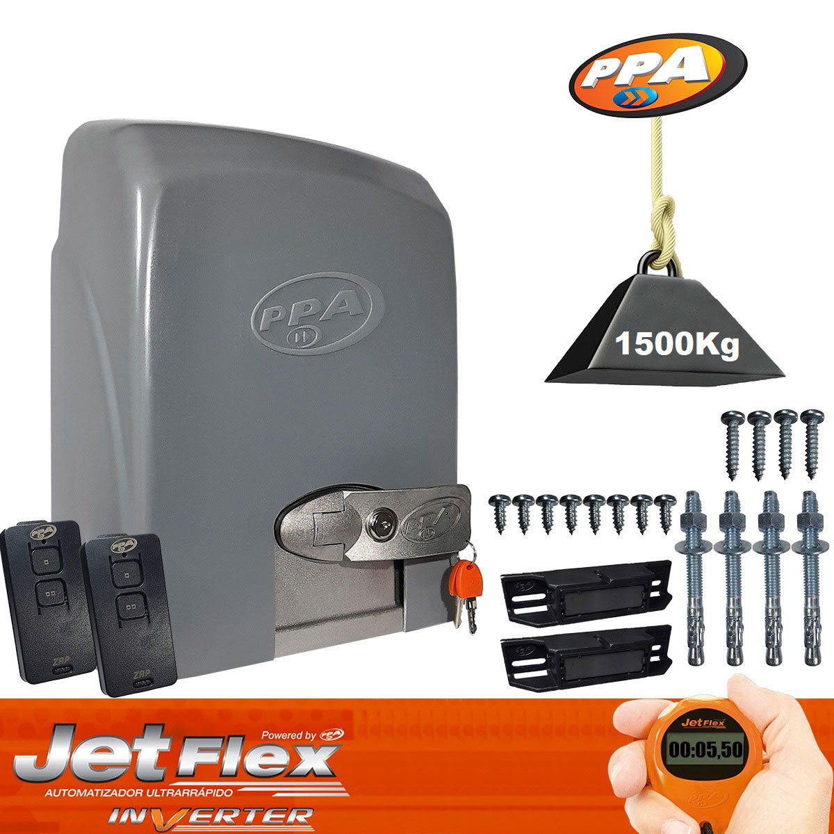 Motor Ppa Deslizante Dz 1500 Ind Jet Flex 1500kg De 5 5 Seg