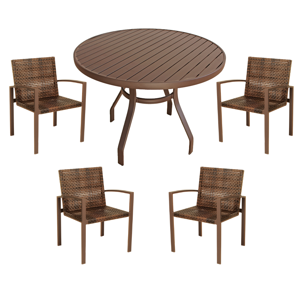 Conjunto De Mesa 4 Cadeiras Para Jardim Piscina E Varanda Em