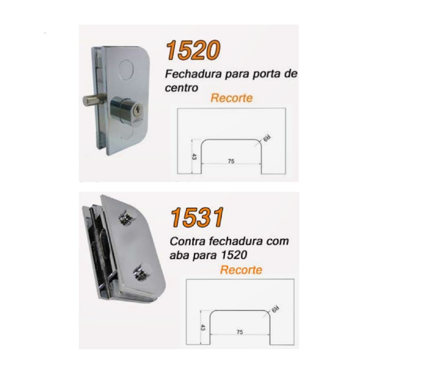 Fechadura Contra Fechadura Aparador V V Para Vidro