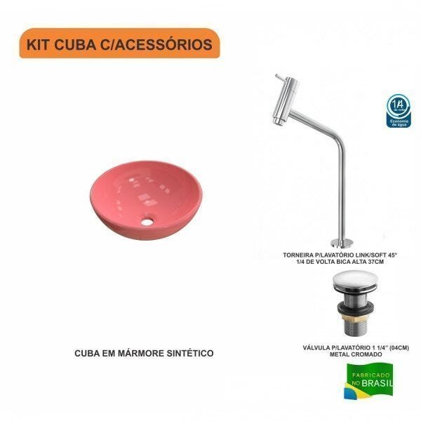 Kit Cuba R Torneira Link Metal E V Lvula Click Polegada E