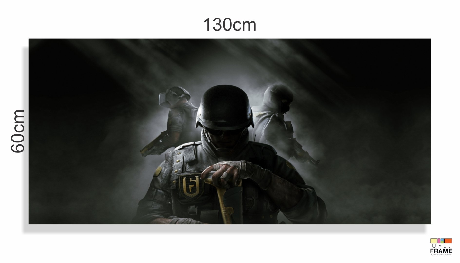 Quadro Decorativos Rainbow Six Em Tecido Canvas 130x60 MadeiraMadeira