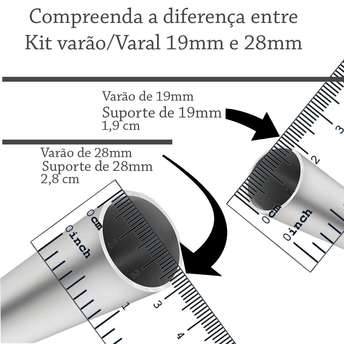 Kit Varão Varal Simples Cortina 3 3 Metros 28 mm Para Teto 01 Branco