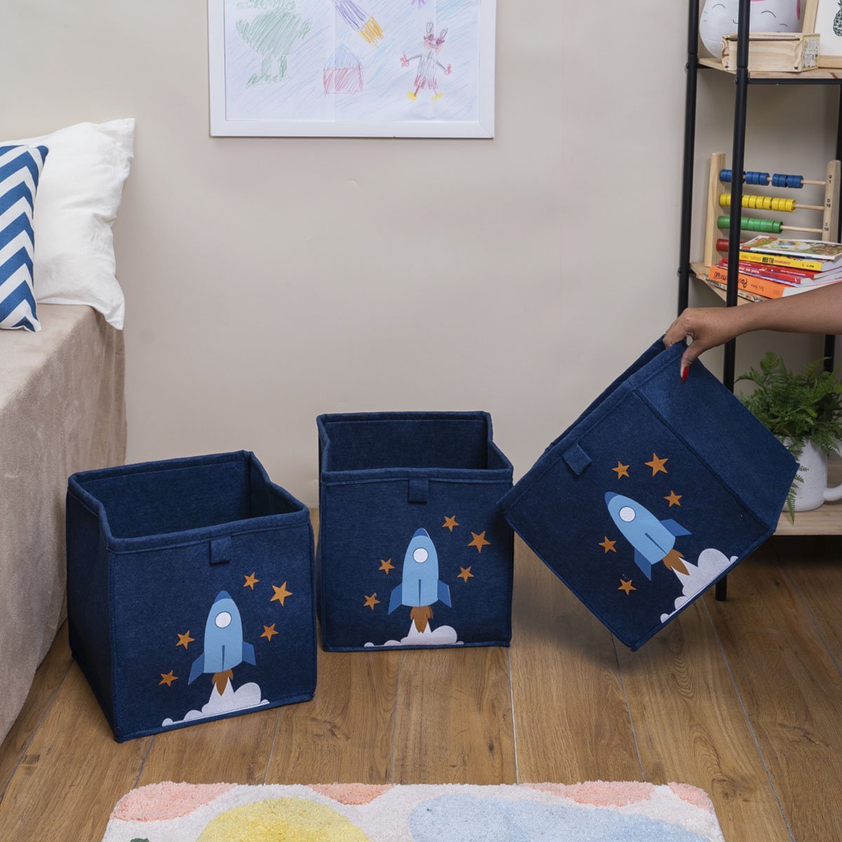 Kit Organizadores Infantis Dobr Veis Para Roupas E Brinquedos Oikos