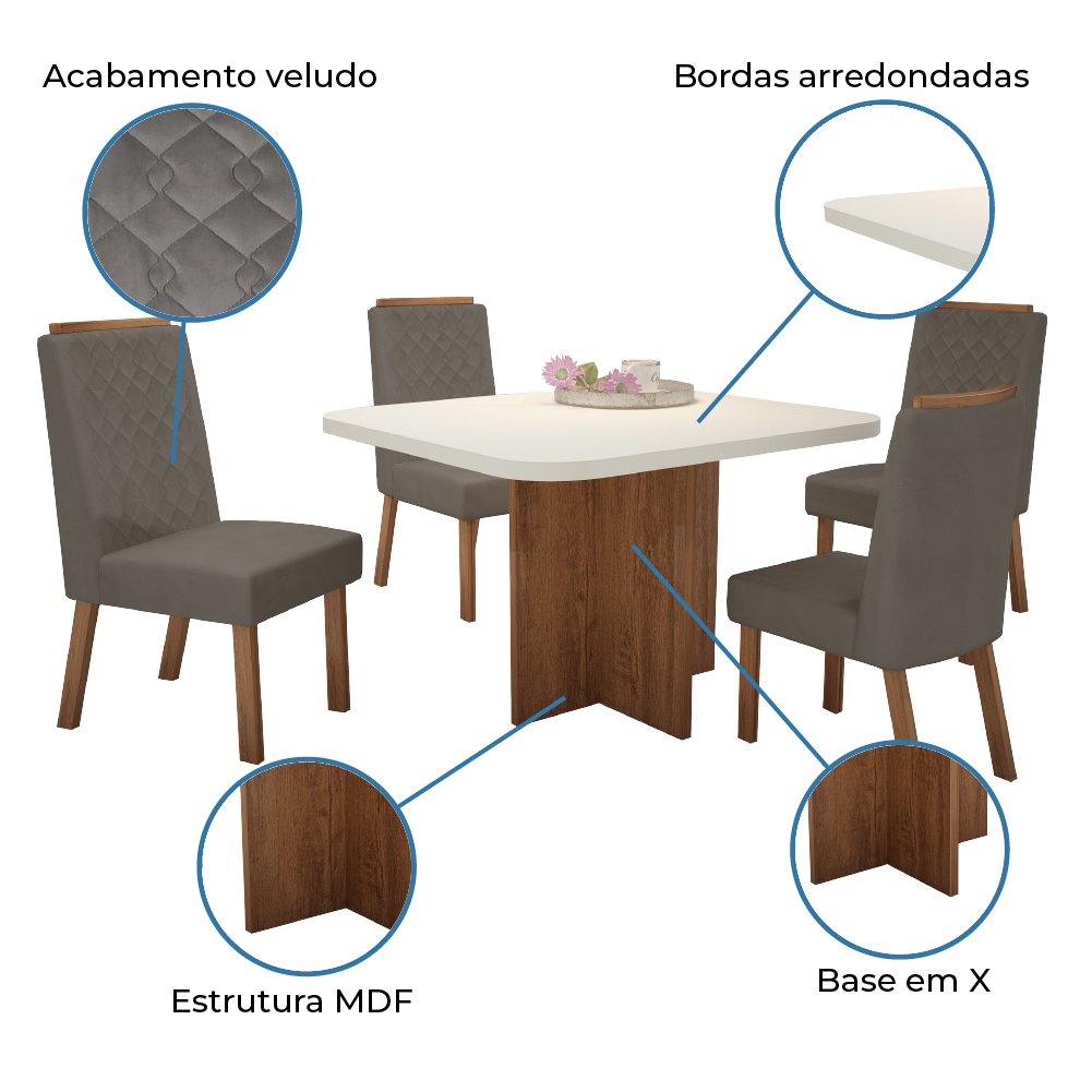 Conjunto De Mesa Sala De Jantar Cadeiras M Exclusive Luxo Am Ndoa