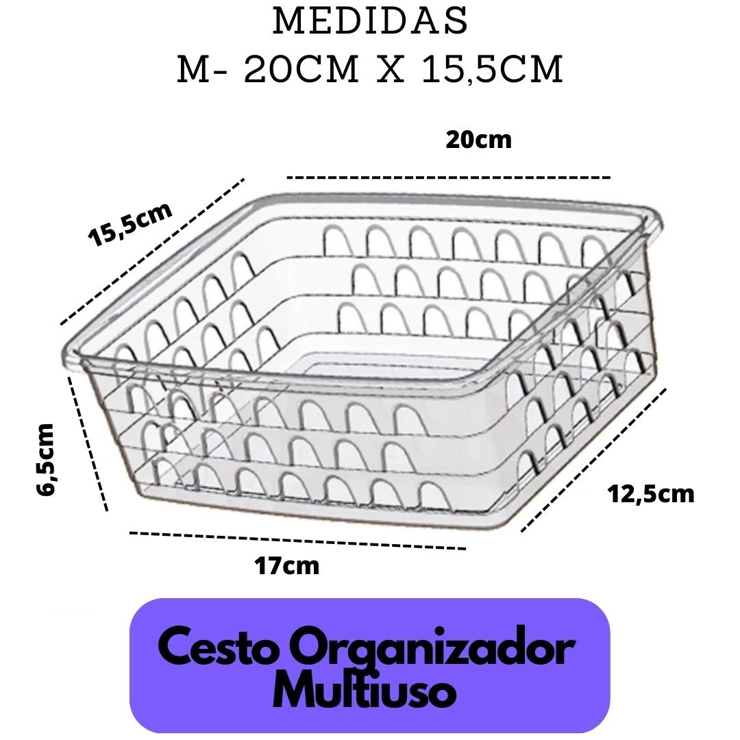 Cesto Organizador Multiuso M Dio X Transparente Para Closet