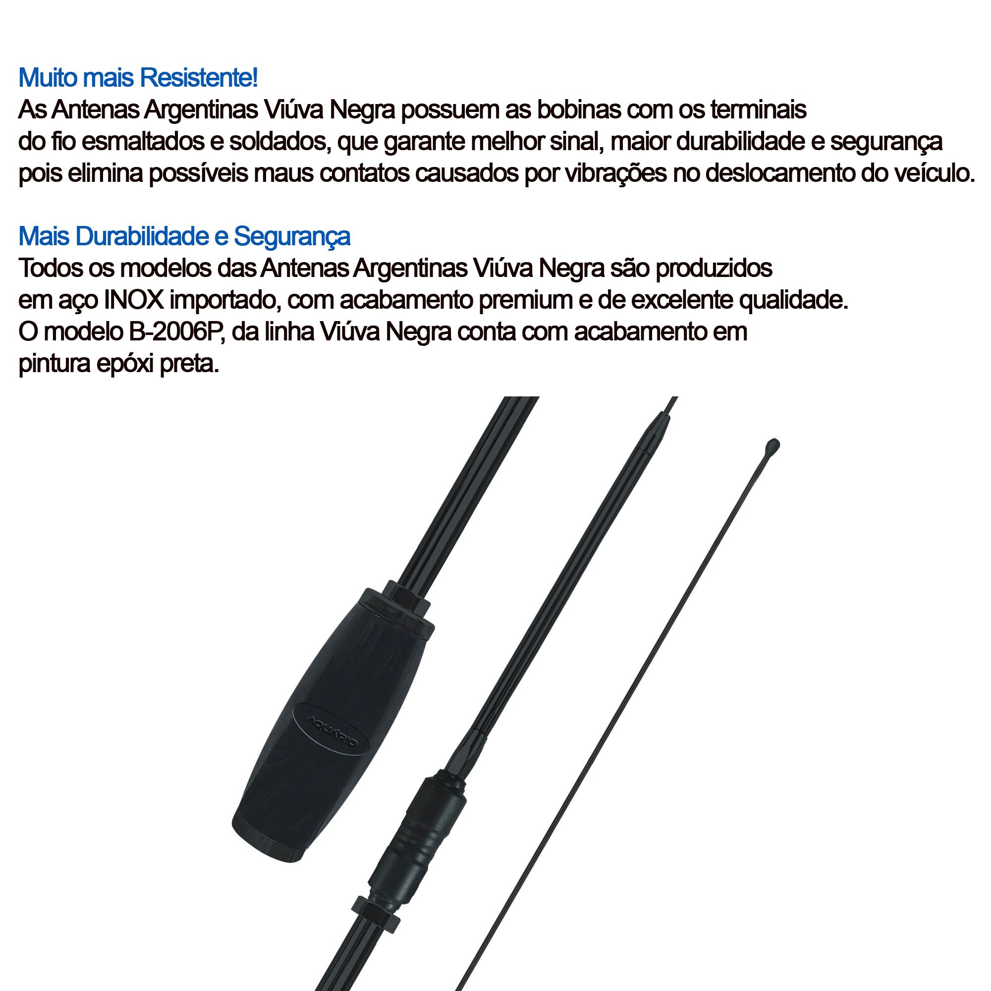 Antena Px Bobinada Black Argentina 1 70m Suporte Dianteiro Scania