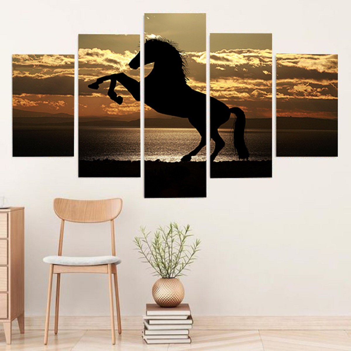 Quadro Decorativo Mosaico Paisagens Cavalo MadeiraMadeira