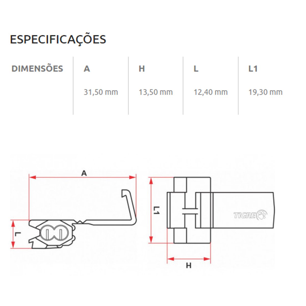 Conector Emenda Derivação Tigre 0 75mm A 1 5mm 15a Azul 600v