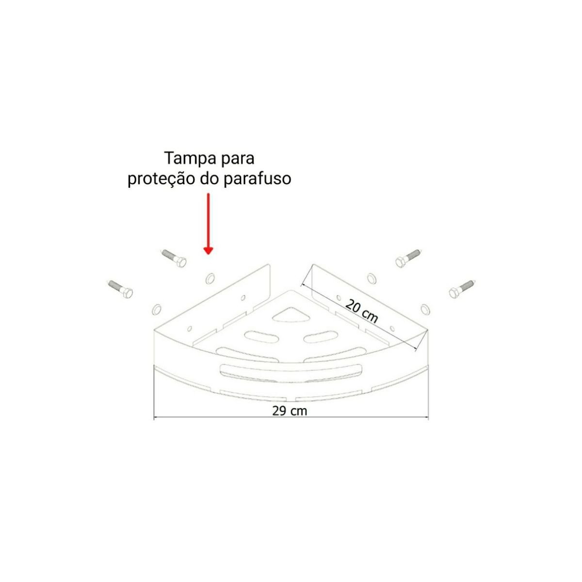 Suporte Porta Shampoo De Banheiro De Canto Inox Preto Madeiramadeira