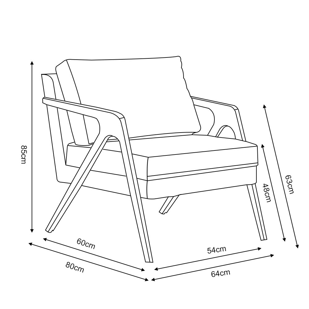 Kit 2 Poltronas Decorativas Mona Premium Base Madeira Maciça Veludo