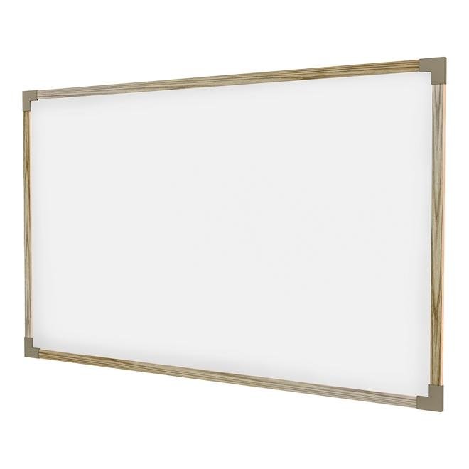 Quadro Escolar 240x120cm Trevalla Linheiro 8445 Moldura MDF Branco