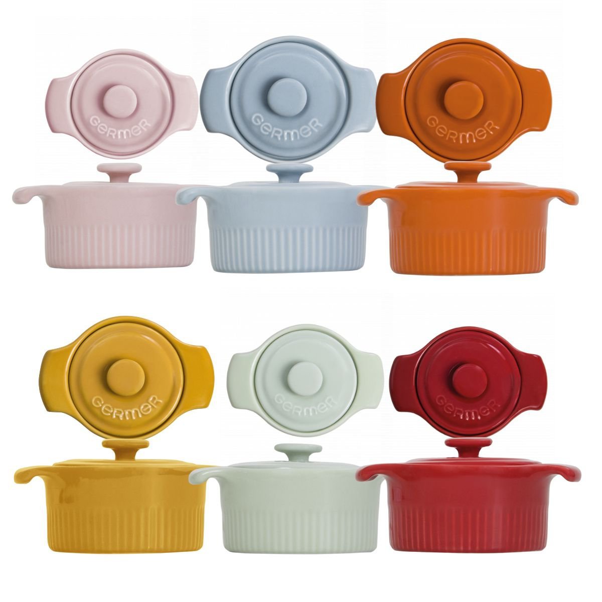 Cocotte Assar E Servir 10 Cm Mini Panela Coloridos Germer Porcelanas