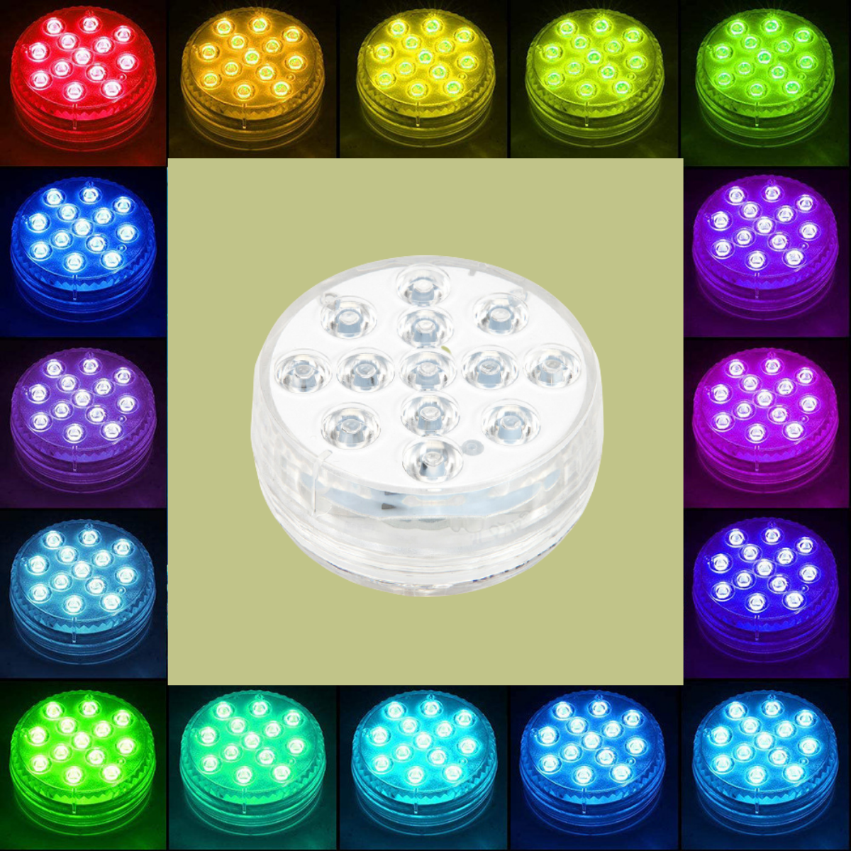 Kit 4 Luzes RGB LED Submersível Subaquática IP68 a Prova D água 16