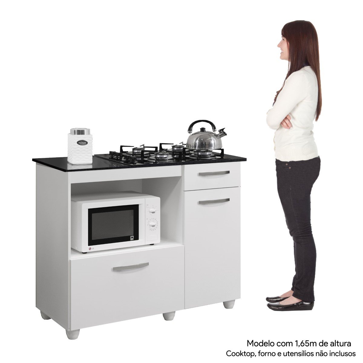 Balc O Para Cooktop Bocas E Forno Portas Gaveta Violeta Kaiki