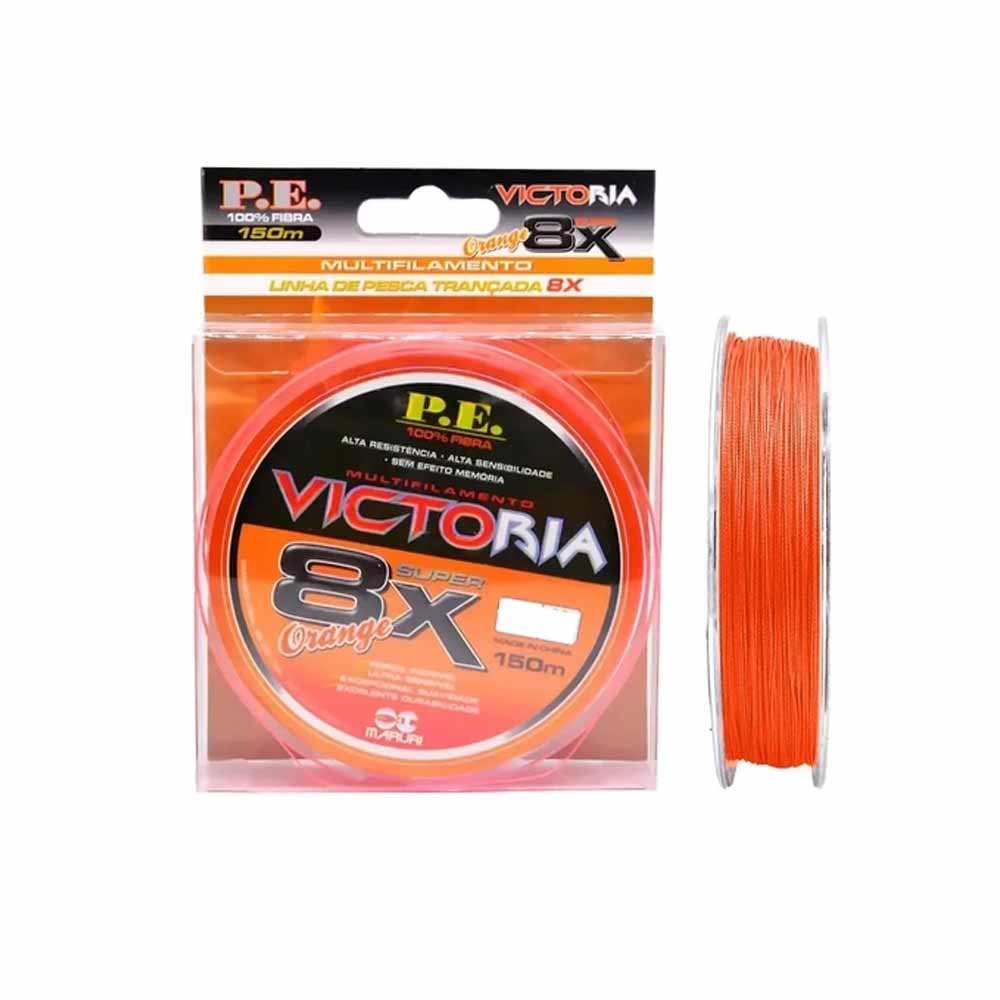 Linha De Pesca Multifilamento Victoria 8 Fios 150m Orange 0 52mm 88Lbs