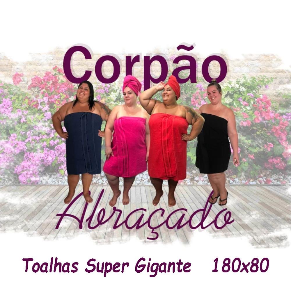 4 Toalhas Super Gigante Grossa Abraça o Corpão 80x180 Egito RS MR