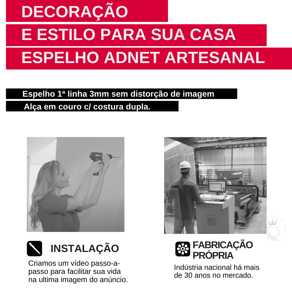 Espelho Adnet Decorativo Redondo Banheiro Antigo Cm Pino Suporte