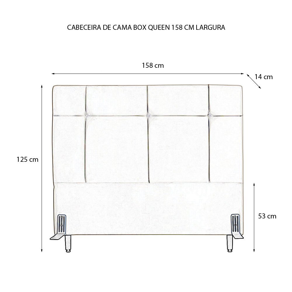 Cabeceira De Cama Box Queen 158 Cm Aurora Larhome Suede Veludo Marrom