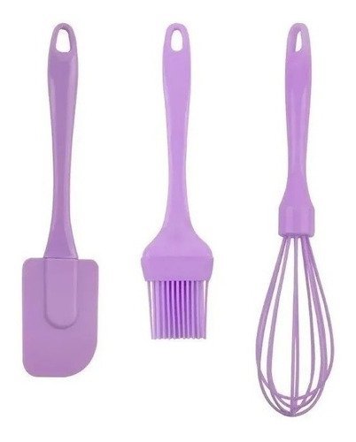 Kit Bolo Silicone Espátulas Pincel Fue Cozinha 3 Peças Cake Confeiteiro