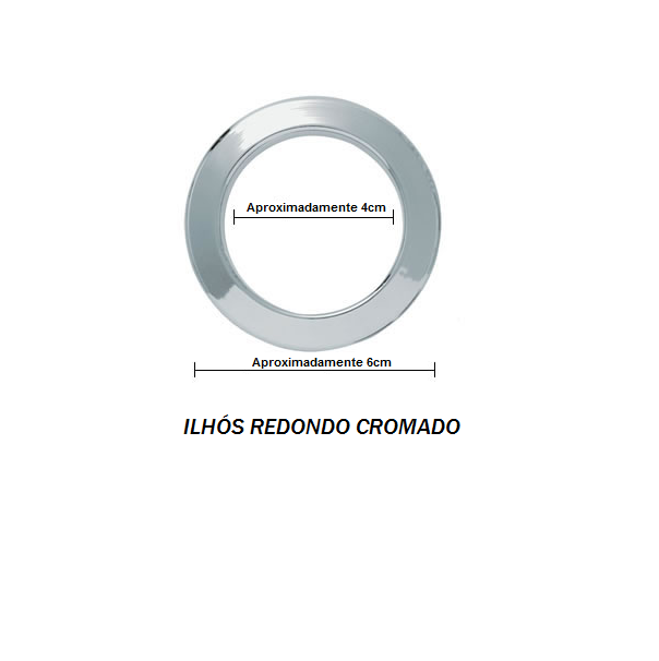 Ilhós para Cortina Redondo Cromado Pacote 50 unidades MadeiraMadeira