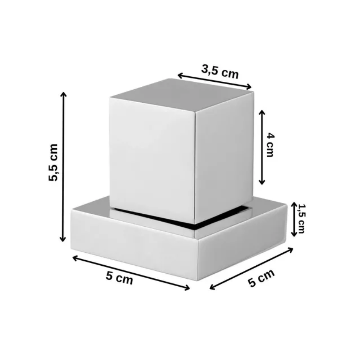 Kit Chuveiro Teto Quadrada X Cm Cromada Inox E Acabamento