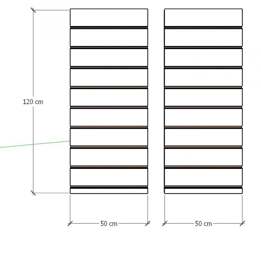 Kit 2 Painel Canaletado Preto 2 Un 50x120 Paineis Canaletados Mdf