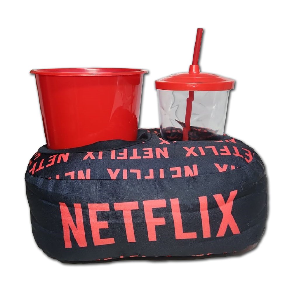 Kit Almofada Porta Pipoca Balde Copo Simples Netflix Madeiramadeira