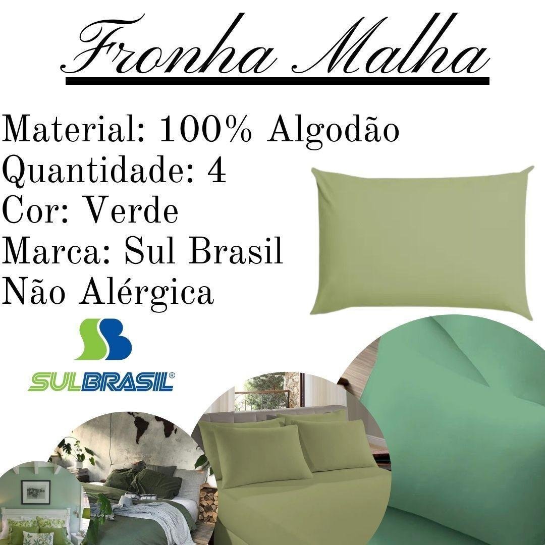 Kit 4 Fronhas Malha 100 Algodão Antialérgica Lisa Hotel MadeiraMadeira