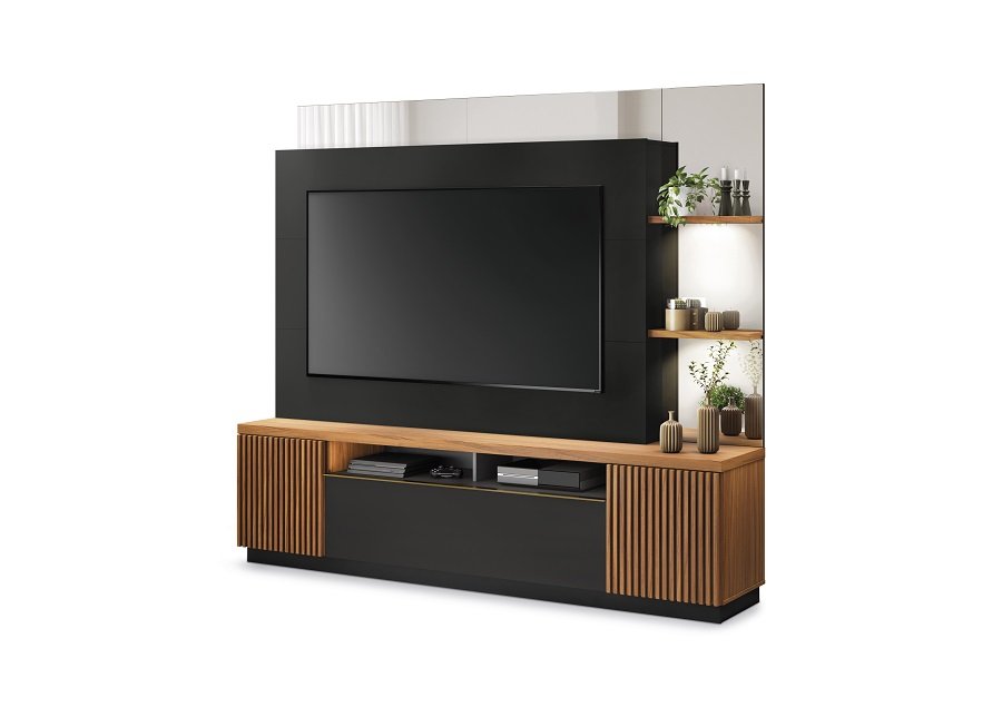 Estante Home Theater Niterói 2 1 para TV de até 70 Colibri Noce