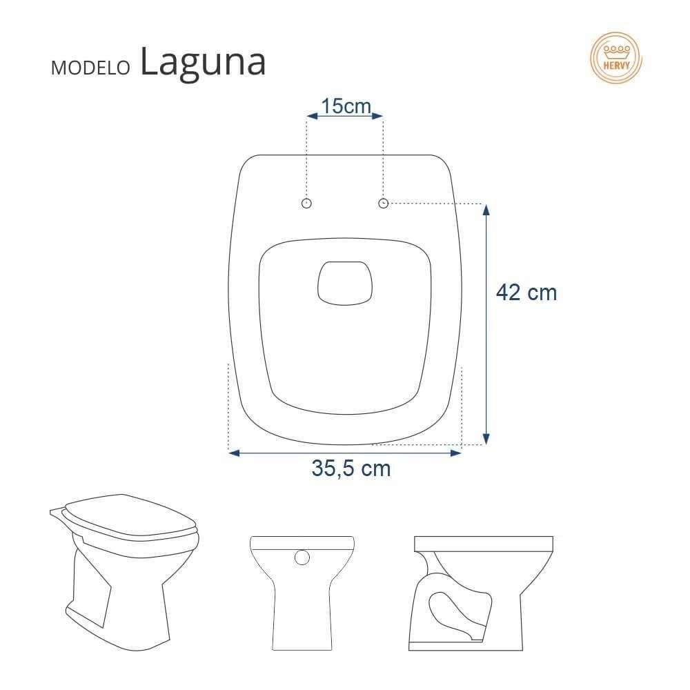 Assento Sanitário Soft Close Laguna Cinza Claro para Vaso Hervy