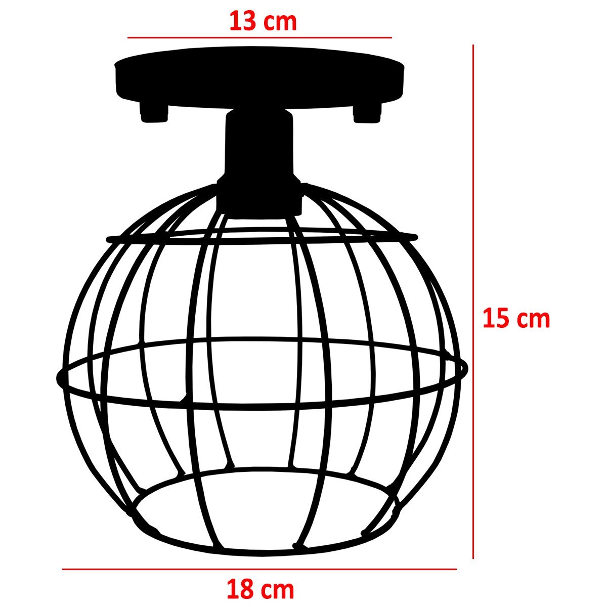 Lustre Teto Plafon Industrial Aramado Globo Retr Lumin Ria Sobrepor